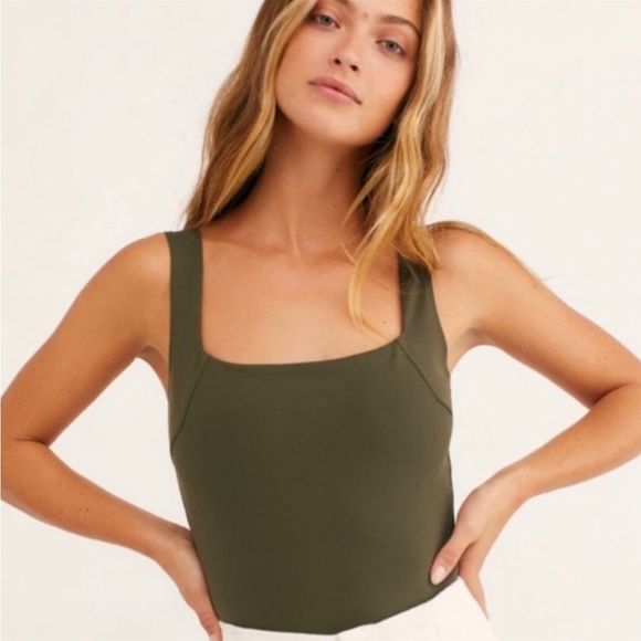 NWOT Free People Square Off Cami Tank Top - Picture 1 of 6